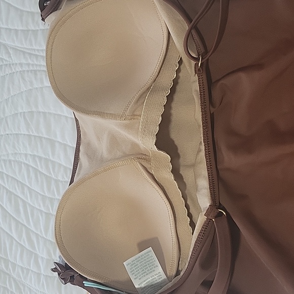 Whole Brown Swimsuit with Chain Strap and Medium Coverage Size Large - Picture 8 of 10